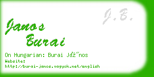 janos burai business card